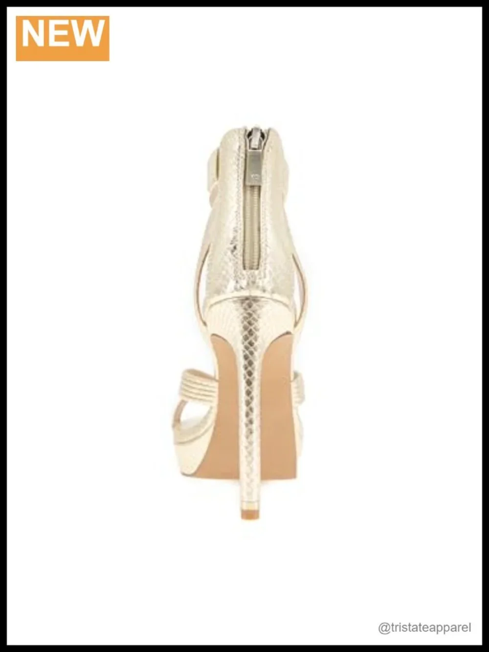 Platform Heeled Sandal With Back Zip, Faux Leather, Arch Support